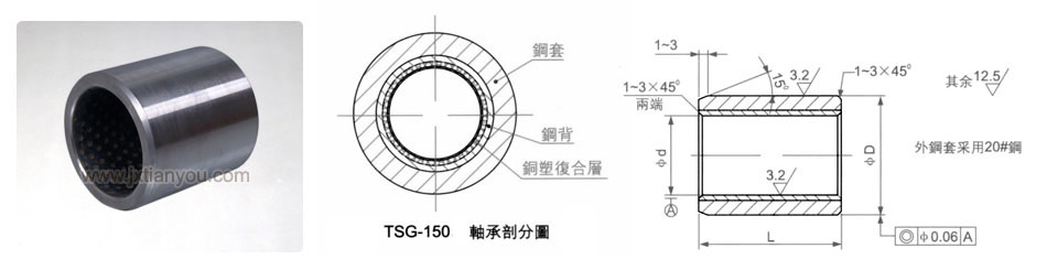 TSG-150 Steel backed bronze plastics bearings